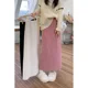 thumbnail image 2 of Falda rosa de corte A, nuevo estilo coreano, suave, para mujer, primavera y verano, cintura alta, adelgazante, color sólido, largo medio, dulce, 2 of 5