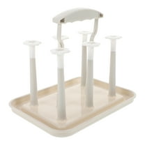 Amosfun Back to School Baby Bottle Drying Rack Light Grey PP 1Set