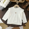 thumbnail image 4 of Jalioing Girls Long Sleeve Cotton Shirts Fall Ruffle Crew Neck Cute Basic T Shirt Toddler Kids Tops 2-10 Years, 4 of 5
