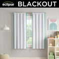 thumbnail image 3 of Eclipse Kids Tassel Border 100% Blackout Rod Pocket 63" long x 40" wide Curtain panel in White/Teal, 3 of 9