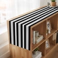 thumbnail image 6 of Black Grey Stripe 108 Inch Table Runner, Minimalist Farmhouse Striped Farmhouse Dresser Scarf Cotton & Linen Tablerunner for Dining/Kitchen Island/Holiday Party Décor 13" x 108", 6 of 9