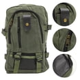 thumbnail image 2 of Green Rucksack Large Capacity Canvas Backpack Travel Casual Canvas Satchel Durable Backpack Multifunction Student School Bag, 2 of 8