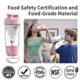 thumbnail image 6 of Wonder Core 22 oz Protein Shaker Bottle for Protein Shakes and Meal Replacements, Hand Mixing Mechanism, Leak Proof Shaker Cup for Nutrition, Whey Powder Smoothie Cup for Preworkout, Pink, 6 of 11