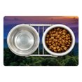 thumbnail image 1 of Appalachian Pet Mat for Food and Water, Extremely Colorful Sunset over Cowee Mountains Overlook Vista Photo Print, Non-Slip Rubber Mat for Dogs and Cats, 18" X 12", by Ambesonne, 1 of 2