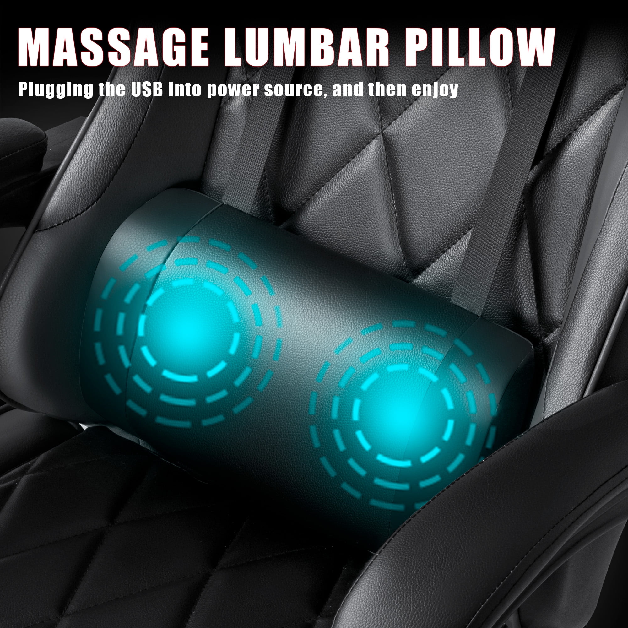 Homall Gaming Chair Massage Office Chair Computer Racing Chair High Back PU Leather Chair with Footrest, Black