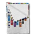 thumbnail image 2 of Modern Soft Flannel Fleece Throw Blanket, Traffic Jam with Bunch of Cars Automobiles Urban Life Downtown Illustration, Cozy Plush for Indoor and Outdoor Use, 70" x 90", Multicolor, by Ambesonne, 2 of 5