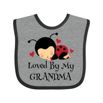 Inktastic Loved by Grandma Ladybug Boys or Girls Baby Bib