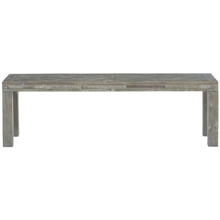 Modus Furniture Herringbone Solid Wood Dining Bench, Rustic Latte