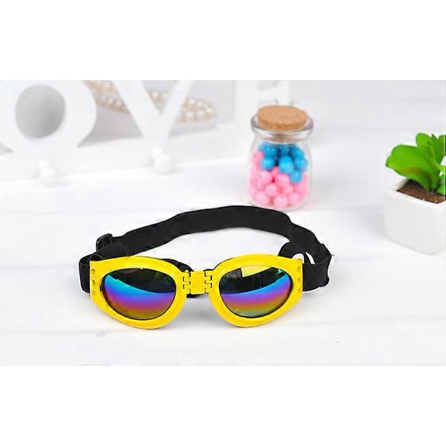 Gafas de sol para mascotas con correa, gafas UV para perros con correa ajustable para la barbilla