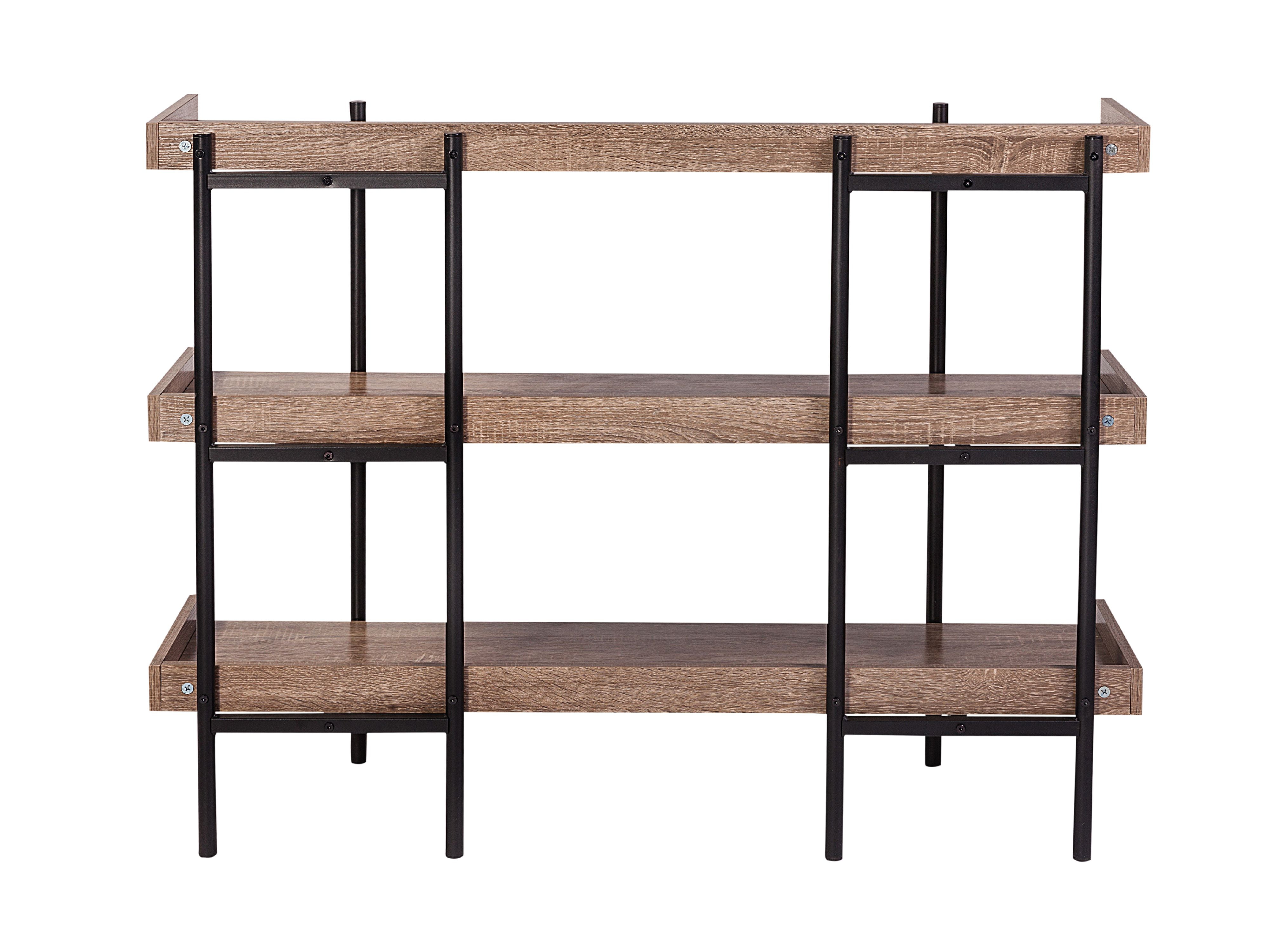  OneSpace Modern Wood and Steel 3-Shelf Display, Cherry
