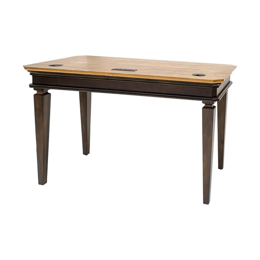 Pemberly Row Set of 3 Executive Desk w/ Power Center & Filing Cabinet & Bookcase