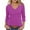 Purple, variant on Loopsun Womens Fall Tops Plus Size, 3/4 Sleeve T Shirts for Women, Women's Casual Solid Quarter Sleeve V-neck Pullover Top Pink, M