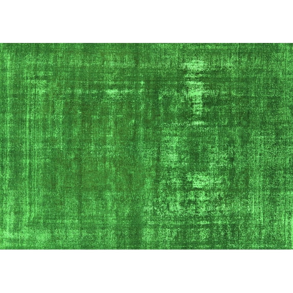 Ahgly Company Indoor Rectangle Oriental Green Industrial Area Rugs, 5' x 8'