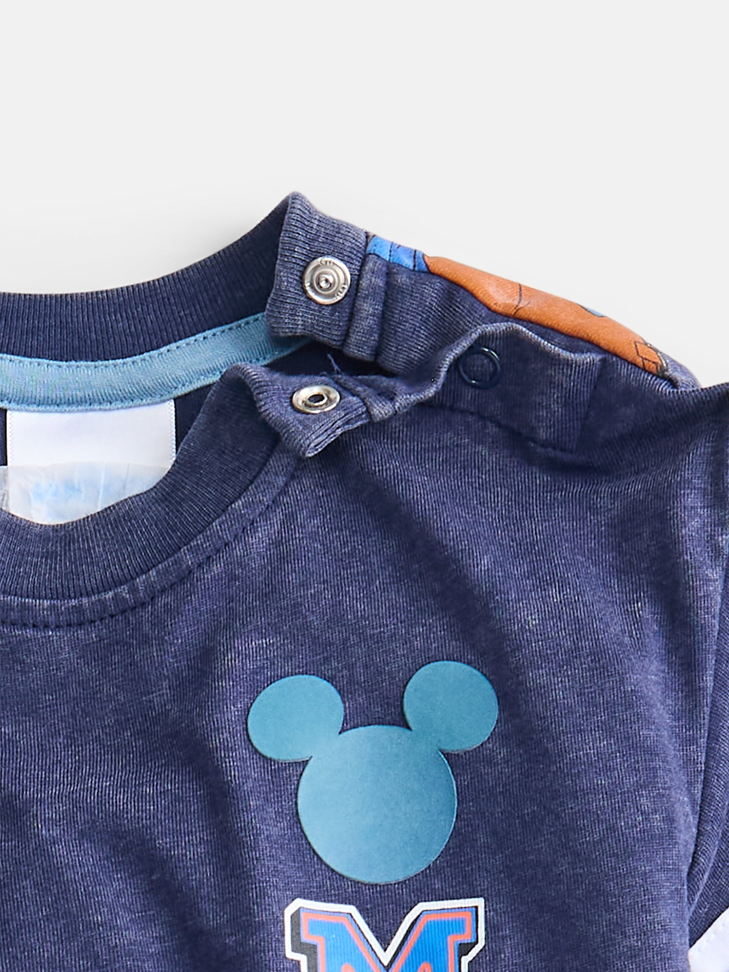 Mickey & Friends Baby Boys Graphic Tee and Fleece Shorts Set, 2-Piece, Sizes 0/3M-6/9M