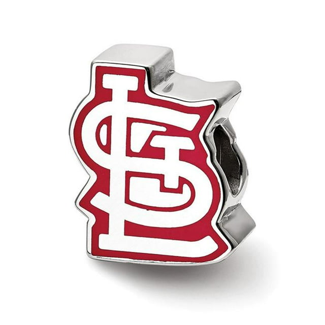 LogoArt Logo Art SS500CRD Argent Sterling MLB St. Louis Cardinaux Émaillé Logo Perle