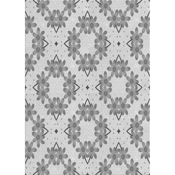 Ahgly Company Indoor Rectangle Patterned Gunmetal Gray Area Rugs, 8' x 10'