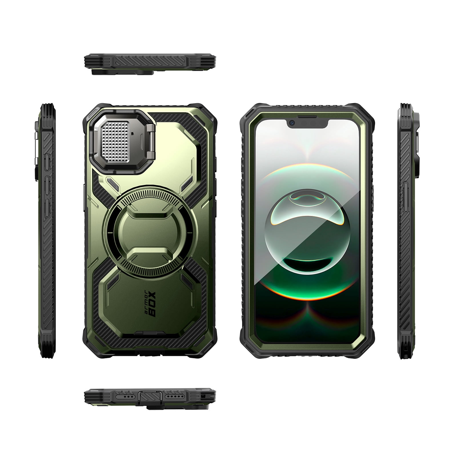 i-Blason for iPhone 17e/16e 6.1" Case with Camera Cover Stand [Built-in Screen Protector] [Wireless Charging Compatible] Full-Body Heavy Duty Military-Grade Protection Magnetic Phone Case, Guldan