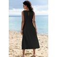thumbnail image 3 of LASCANA Women's Sleeveless A-Line Dress Buttons, 3 of 6
