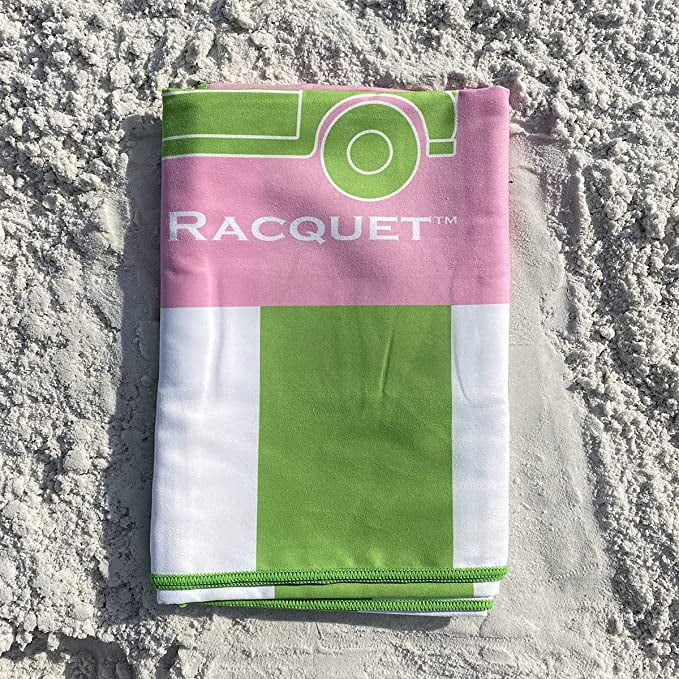 Lg Beach Green Stripe 35x78 Quick Dry Towel