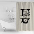 thumbnail image 4 of Extra Long Shower Curtain 72x96 Inch, Letter U Shower Curtain Waterproof Bathroom Decor Monogram Words Fabric Bath Curtain Set Accessories with Hooks, 4 of 6