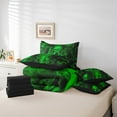 thumbnail image 5 of Green Skull Comforter Set Full 7 Piece Gothic Skeleton Halloween Bedding Set With Sheets Teen Men Hippie Smoke Bed In A Bag Goth Skull Bed Set Reversible, 5 of 5