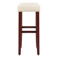 thumbnail image 4 of 29" Upholstered Saddle Seat Bar Stool in Beige, 4 of 8