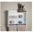 thumbnail image 1 of DanyaB BQ099 Armoire de Bain avec Étagère et Porte-Serviettes Réglables - Blanc, 1 of 1