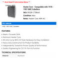 thumbnail image 2 of Heater Core - Compatible with 1978 - 1987 GMC Caballero 1979 1980 1981 1982 1983 1984 1985 1986, 2 of 2