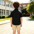 thumbnail image 5 of Boys Button Down Dress Shirts Short Sleeve Uniform Shirt Collared Shirt Basic School Uniform, 5 of 6