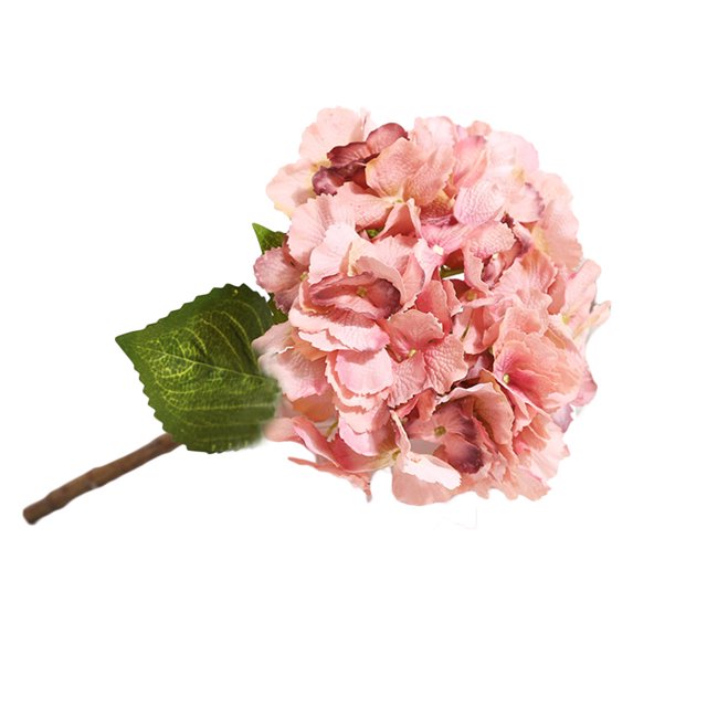 Ramo de flores de hortensias artificiales, flores de seda, boda, fiesta nupcial, decoración del hogar (rosa claro)