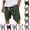 02# Army Green, variant on Men's Organic Stretch Corduroy Shorts Elastic Waist Drawstring Casual Summer Beach Lounge Shorts with Pockets Gray XL