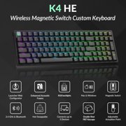 Keychron K4 HE 96% Wireless RGB Magnetic Switch Keyboard, Rapid Trigger, QMK, 2.4G/BT, Standard Black