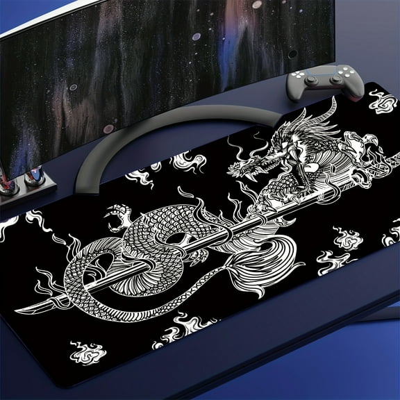 XXL Dragon Mouse Pad - HD Printing, Non-slip Desk Mat for PC Games & Laptop Accessories