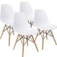 thumbnail image 2 of Mainstays Mid-Century Modern Dining Chair, Set of 4, White and Beech Color for Indoor, 2 of 7