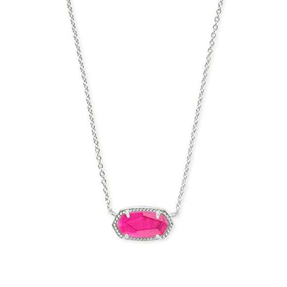 Kendra Scott Elisa Pendant Necklace for Women, Fashion Jewelry, Rhodium-Plated, Azalea Illusion