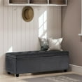 thumbnail image 2 of Trent Home 48" Transitional Rectangle Ottoman in Black Faux Leather, 2 of 7