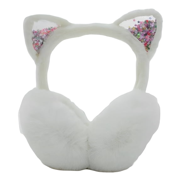 TELOLY Winter Foldable Warm Earmuffs for Children Cozy Ear for Kids in Cold Weather Headbands for Girls White Ear Muffs