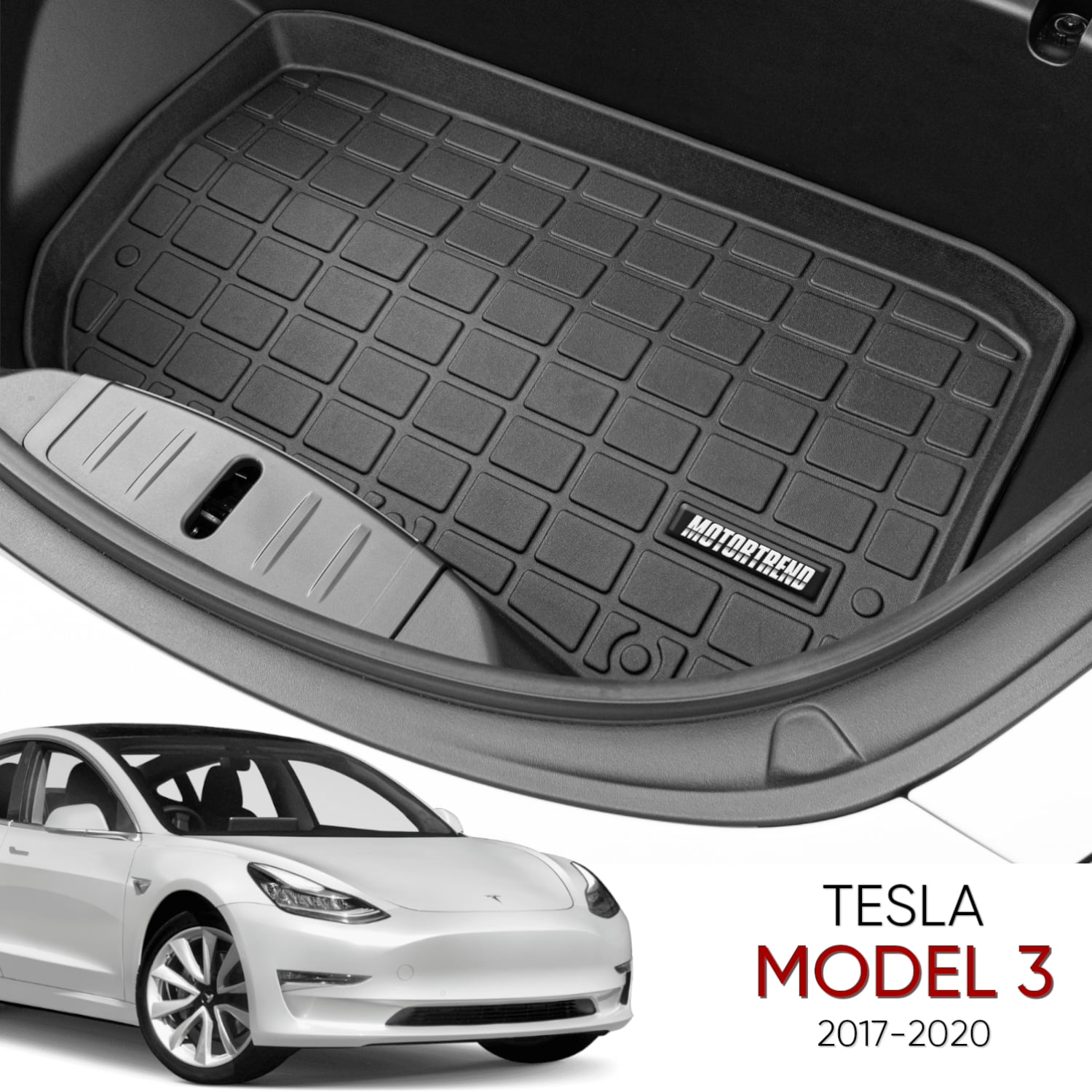 Cargo Trunk Liners Fit for Tesla All-Weather Protection Wear-Resistant Leather Fully Covering Cargo Mats Non-Slip Trunk Carpet Mat Beige