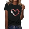 thumbnail image 1 of WEAIXIMIUNG T-Shirt Imprimé Mignon pour Femmes, Col Rond, Manches Courtes, Saint-Valentin, 1 of 3