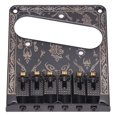 thumbnail image 1 of TL Pont de Guitare Électrique, Noir Sculpté Conception Bobine Unique Fixe Pont Installation Trou Accessoires de Remplacement, 1 of 8