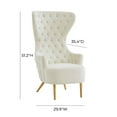 thumbnail image 2 of Jezebel Cream Velvet Wingback Chair, 2 of 6