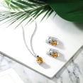 thumbnail image 4 of Gem Stone King 5.00 Ct Oval Checkerboard Yellow Citrine Blue Created Sapphire 925 Silver Pendant and Earrings Jewelry Set, 4 of 4