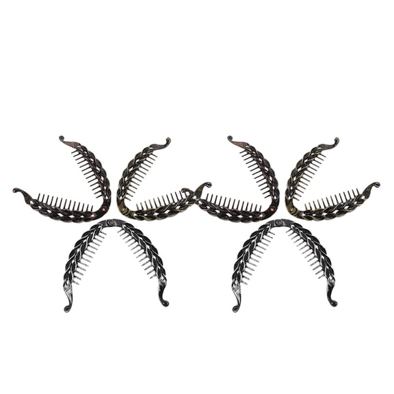 TEHAUX 6pcs Decorative Hair Clips Women Banana Clips for Various Hairstyles in Coffee