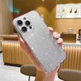 thumbnail image 3 of Compatible with iPhone 13 Pro Case Cute Glitter Slim Bumper, Sparkly Silicone Shockproof Protective Phone Case for Women Girls (Silver), 3 of 14