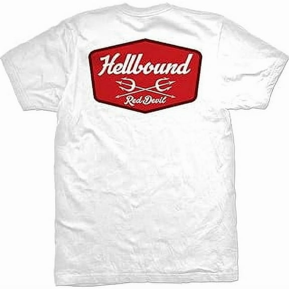 100% cotton tshirts men tee RED DEVIL CLOTHING Hellbound Badge T-Shirt