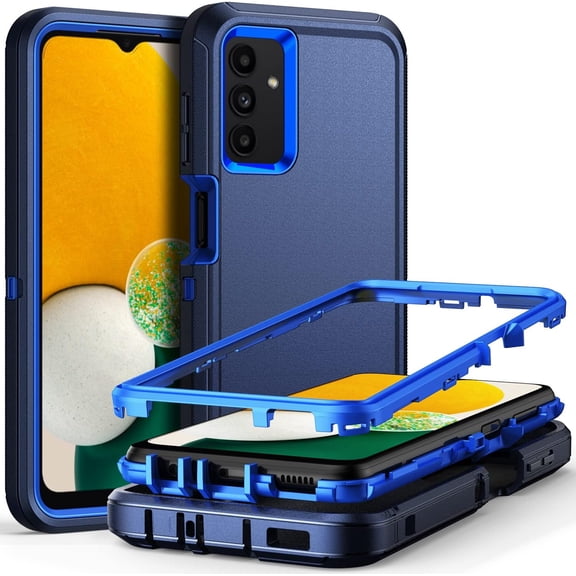 for Galaxy A13 5G 4G / A04S Case, 3-Layer Super Full Heavy Duty Body Bumper Cover Shock Protection Dust Proof Military Grade Full Body Protection Phone Case for Galaxy A13 5G 4G / A04S(Blue)