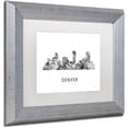 thumbnail image 2 of Trademark Fine Art 'Denver Colorado Skyline WB-BW' Canvas Art by Marlene Watson, White Matte, Silver Frame, 2 of 4