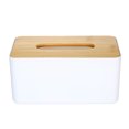 thumbnail image 1 of Modern Tissue Box Napkin Paper Case Tissue Holder with Natural Bamboo Cover Plate Rectangular, 1 of 7