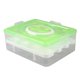 thumbnail image 2 of Lindo dispensador de huevos cubierto con caja de soporte para huevos de doble cubierta con asa para refrigerador con capacidad para 32 huevos, 2 of 5