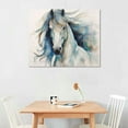 thumbnail image 2 of COMIO Minimalist Watercolor Horse Portrait Blue Beige Canvas Third Wall Art, 16 x 12, 2 of 4